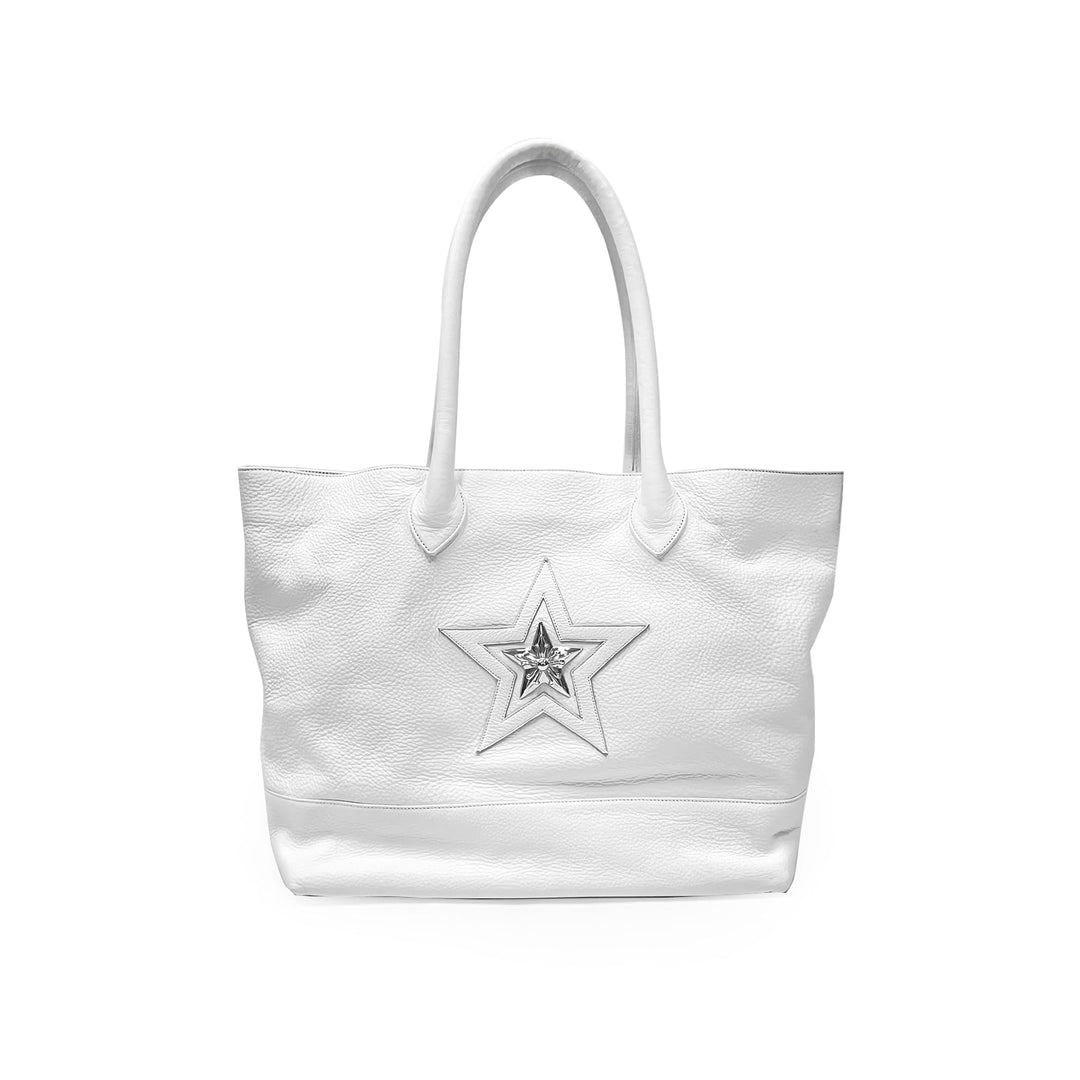 Chrome Hearts Silver Star Patch White Tote Bag - SHENGLI ROAD MARKET