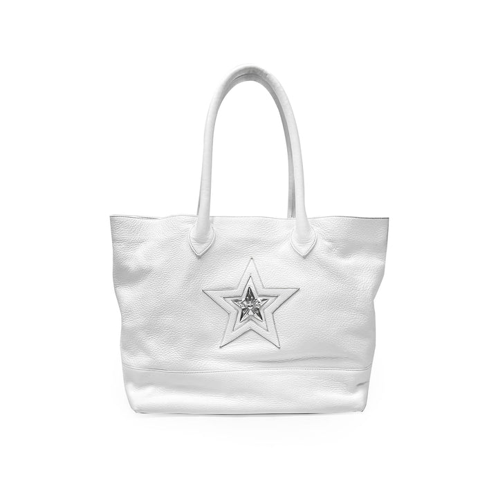 Chrome Hearts Silver Star Patch White Tote Bag - SHENGLI ROAD MARKET