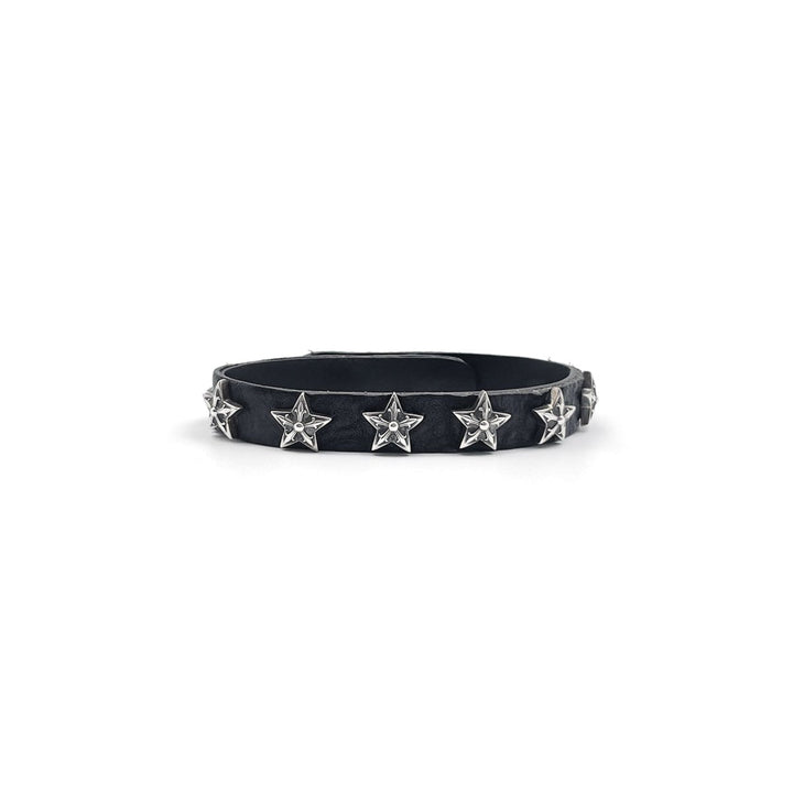Chrome Hearts Silver Star Studded Leather Bracelet - SHENGLI ROAD MARKET