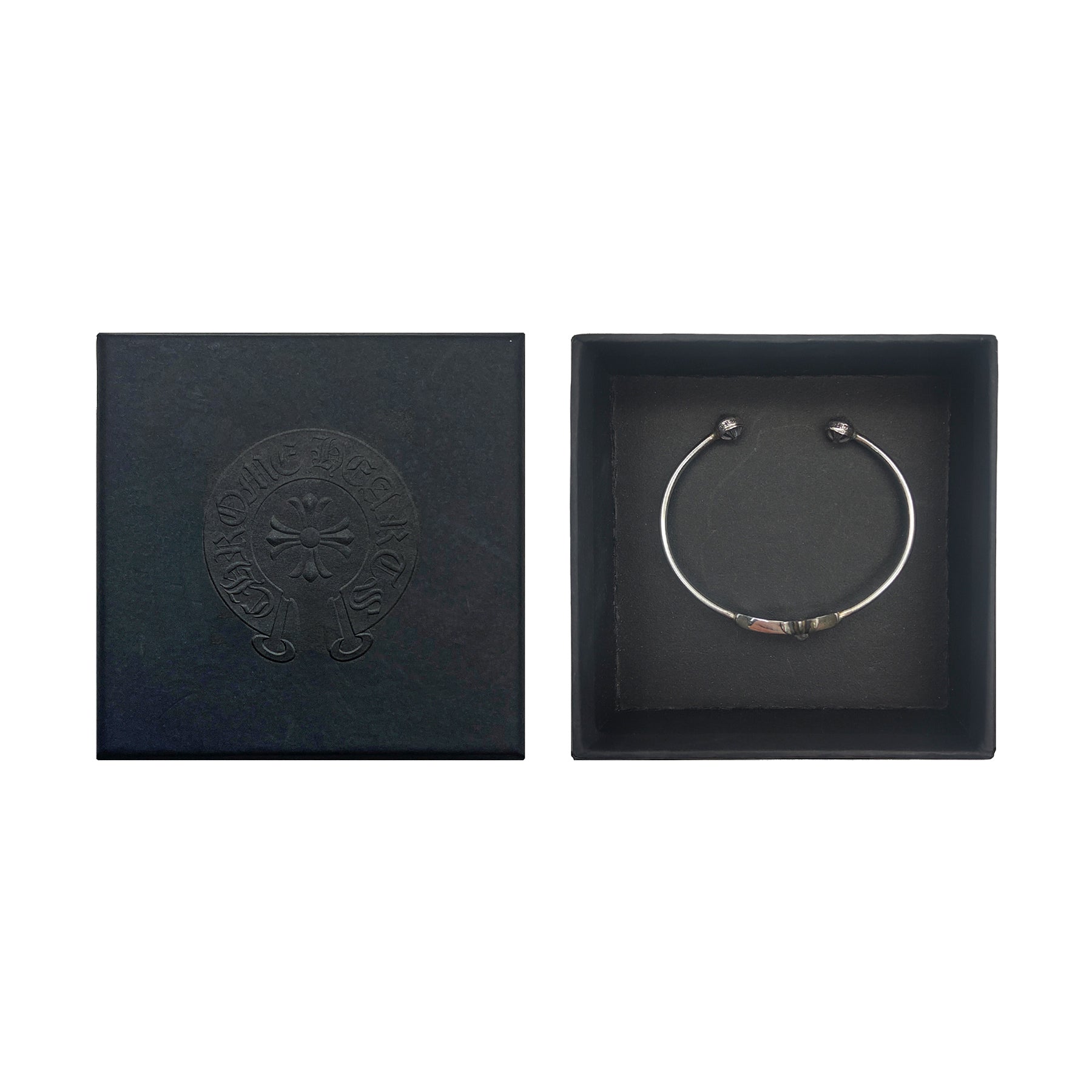 Chrome Hearts Silver Skinny Tiny CH Cross Cuff Bracelet - SRM