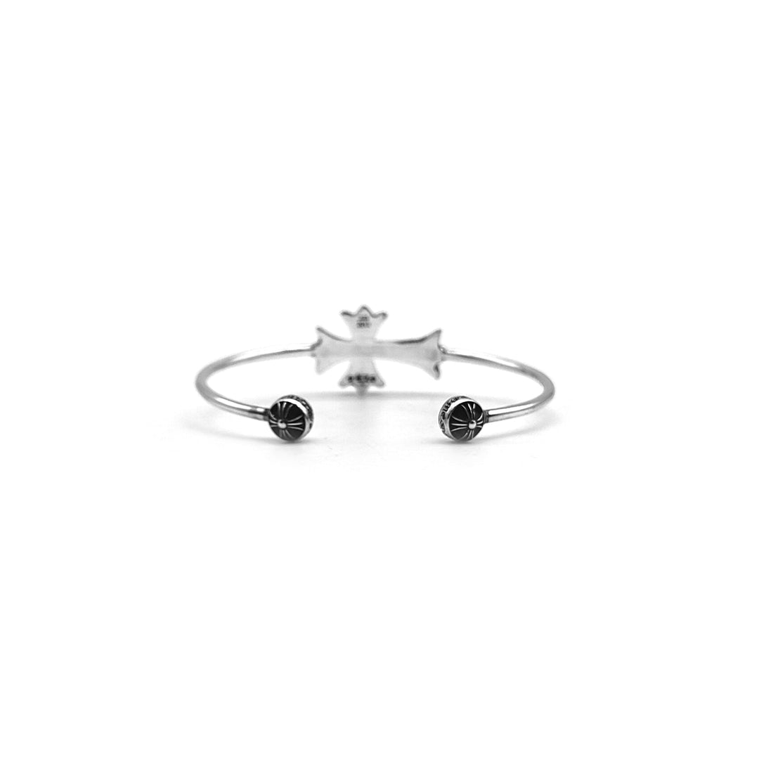 Chrome Hearts Silver Tiny Cross Bangle Bracelet - SHENGLI ROAD MARKET