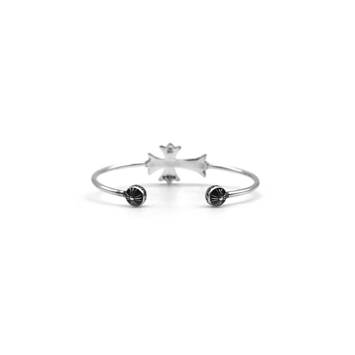 Chrome Hearts Silver Tiny Cross Bangle Bracelet - SHENGLI ROAD MARKET