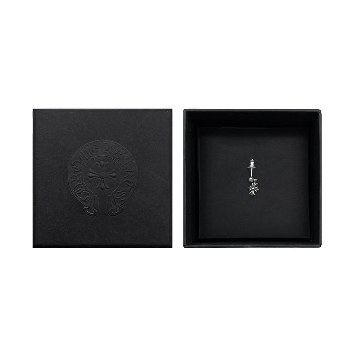 Chrome Hearts Silver Tiny E Cross Earring Drop - SHENGLI ROAD MARKET