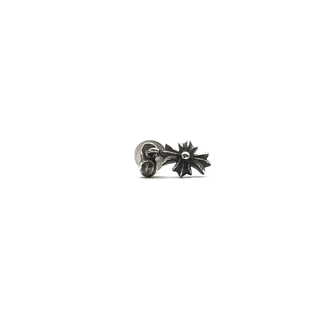 Chrome Hearts Silver Tiny E Cross Earring Drop - SHENGLI ROAD MARKET