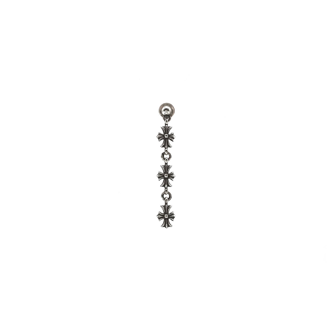 Chrome Hearts Silver Tiny E Plus 3 Link Earring Drop - SHENGLI ROAD MARKET