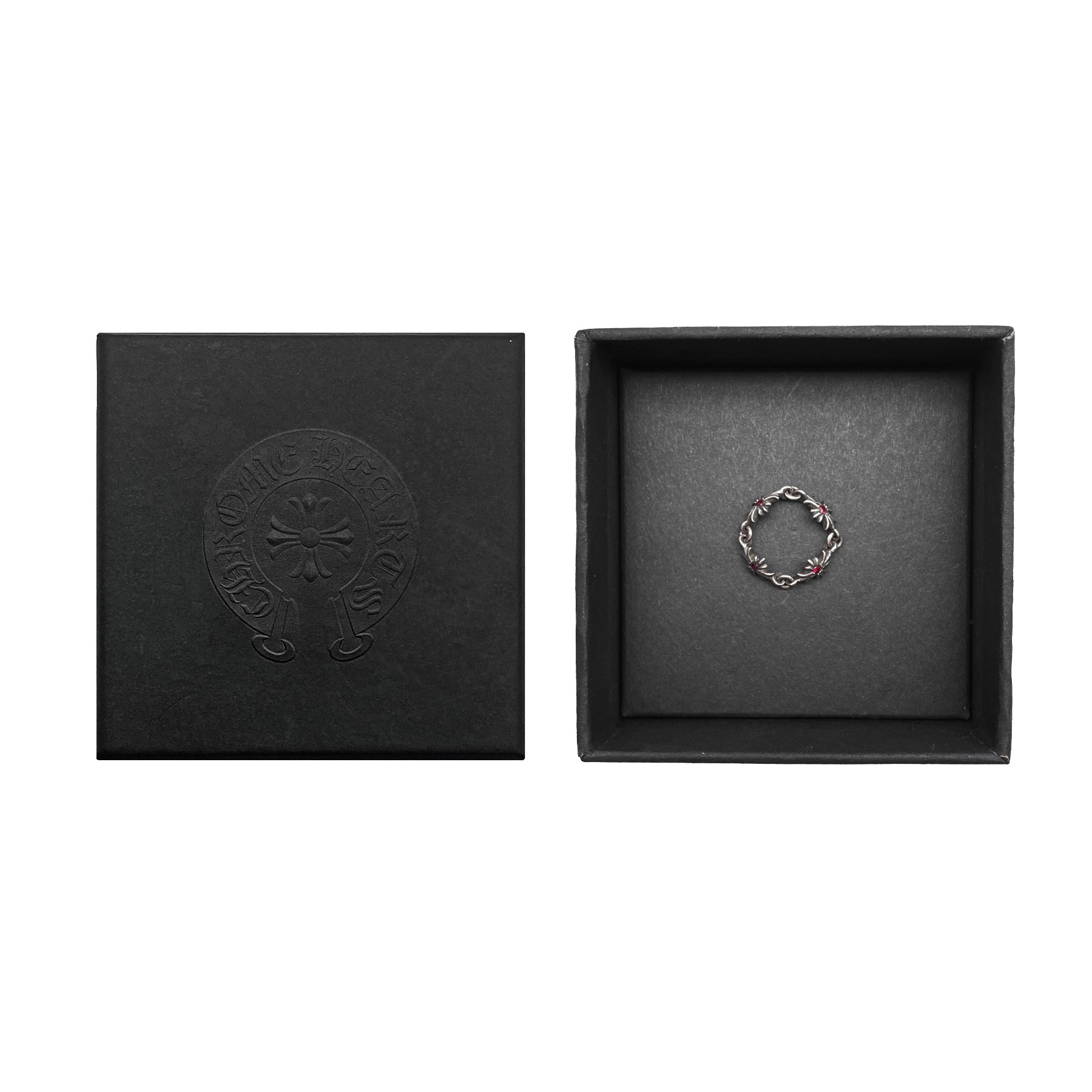 Chrome Hearts 925 シルバー タイニー E ルビー リング - SRM