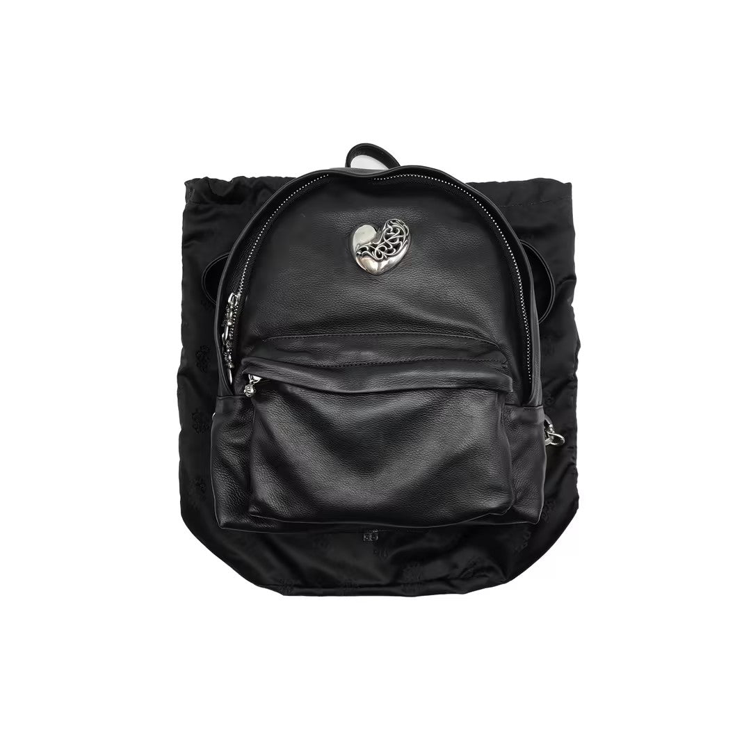 Chrome Hearts Silver Vine Heart Black Backpack - SHENGLI ROAD MARKET