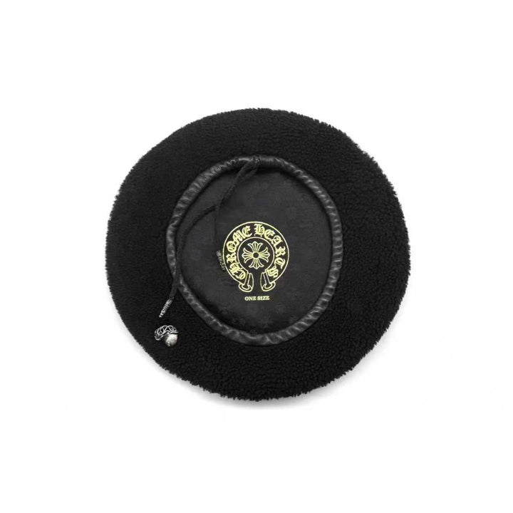 Chrome Hearts Silver Vine Heart Black Beret - SHENGLI ROAD MARKET
