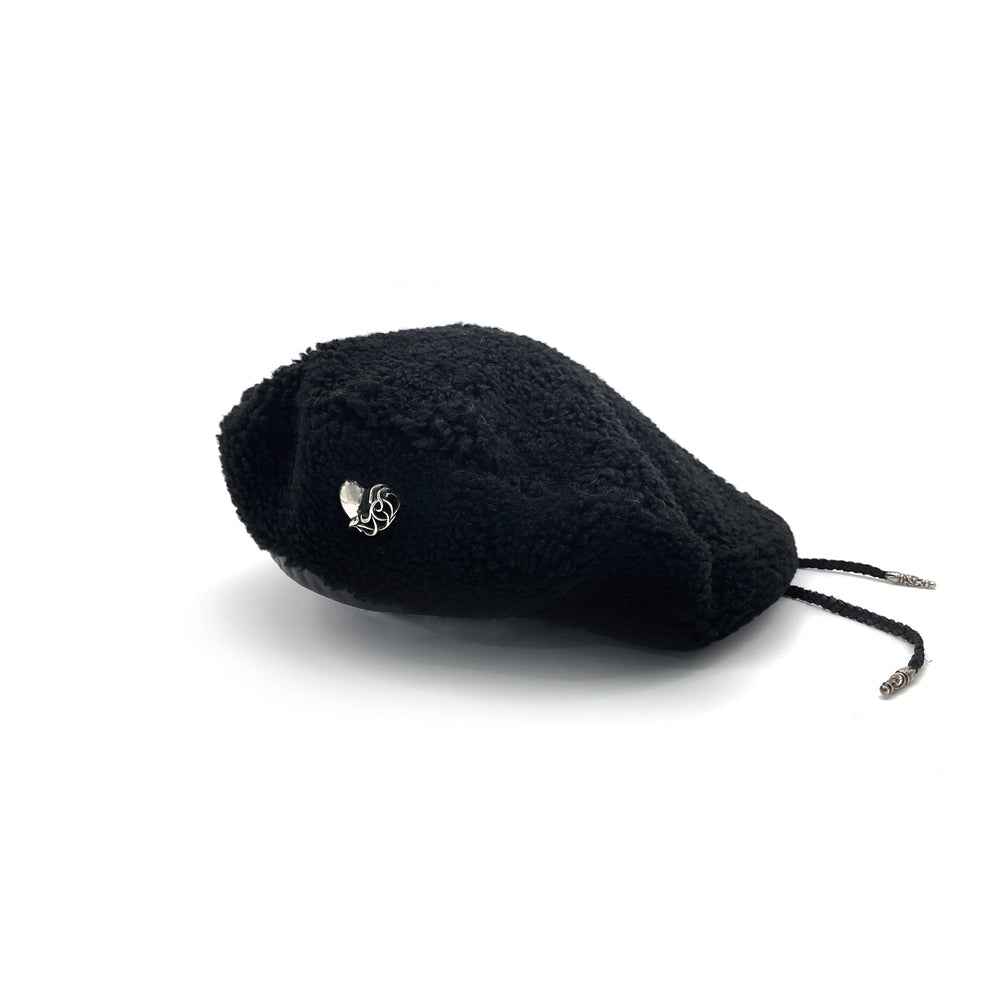 Chrome Hearts Silver Vine Heart Black Beret - SHENGLI ROAD MARKET
