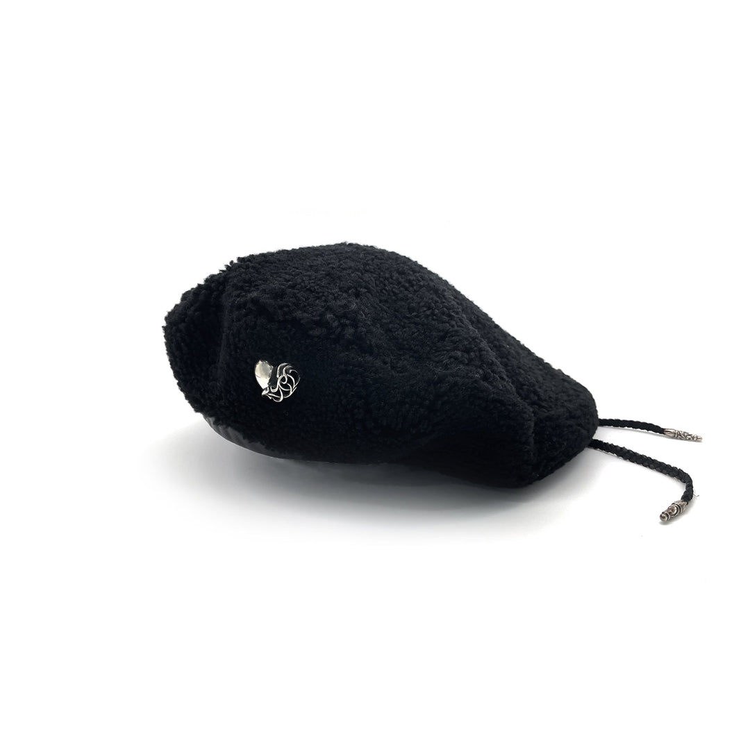 Chrome Hearts Silver Vine Heart Black Beret - SHENGLI ROAD MARKET