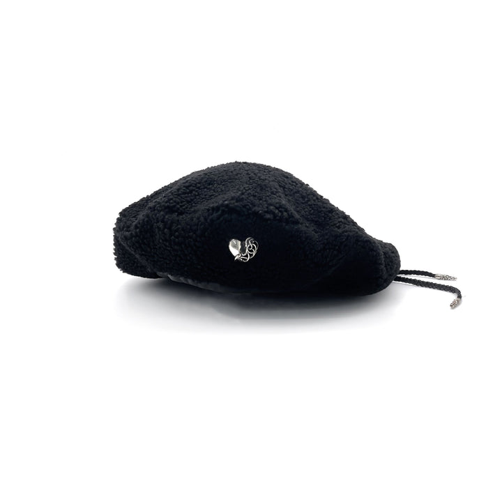 Chrome Hearts Silver Vine Heart Black Beret - SHENGLI ROAD MARKET