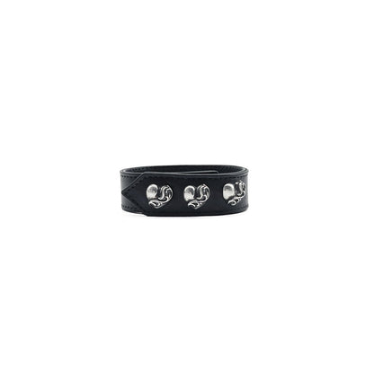 Chrome Hearts Silver Vine Heart Leather Bracelet - SHENGLI ROAD MARKET