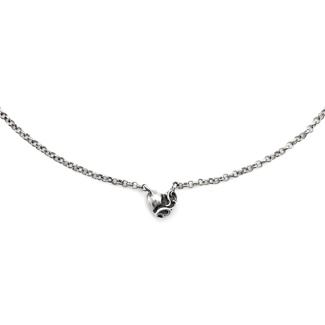 Chrome Hearts Silver Vine Heart Roll Chain Necklace - SHENGLI ROAD MARKET