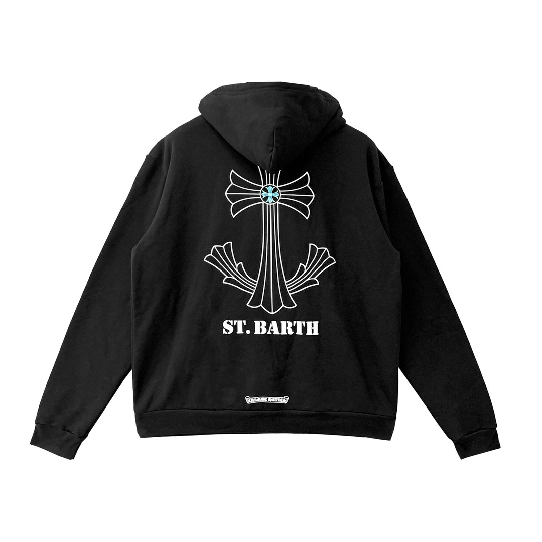 Chrome Hearts St. Barth Exclusive Blue Cross Pullover Hoodie - SHENGLI ROAD MARKET