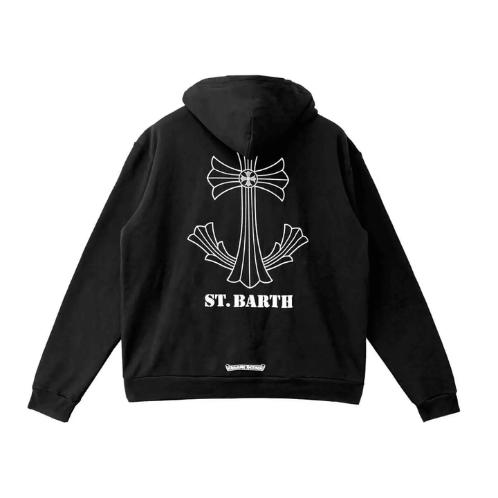 Chrome Hearts St. Barth Exclusive Blue Cross Pullover Hoodie - SHENGLI ROAD MARKET