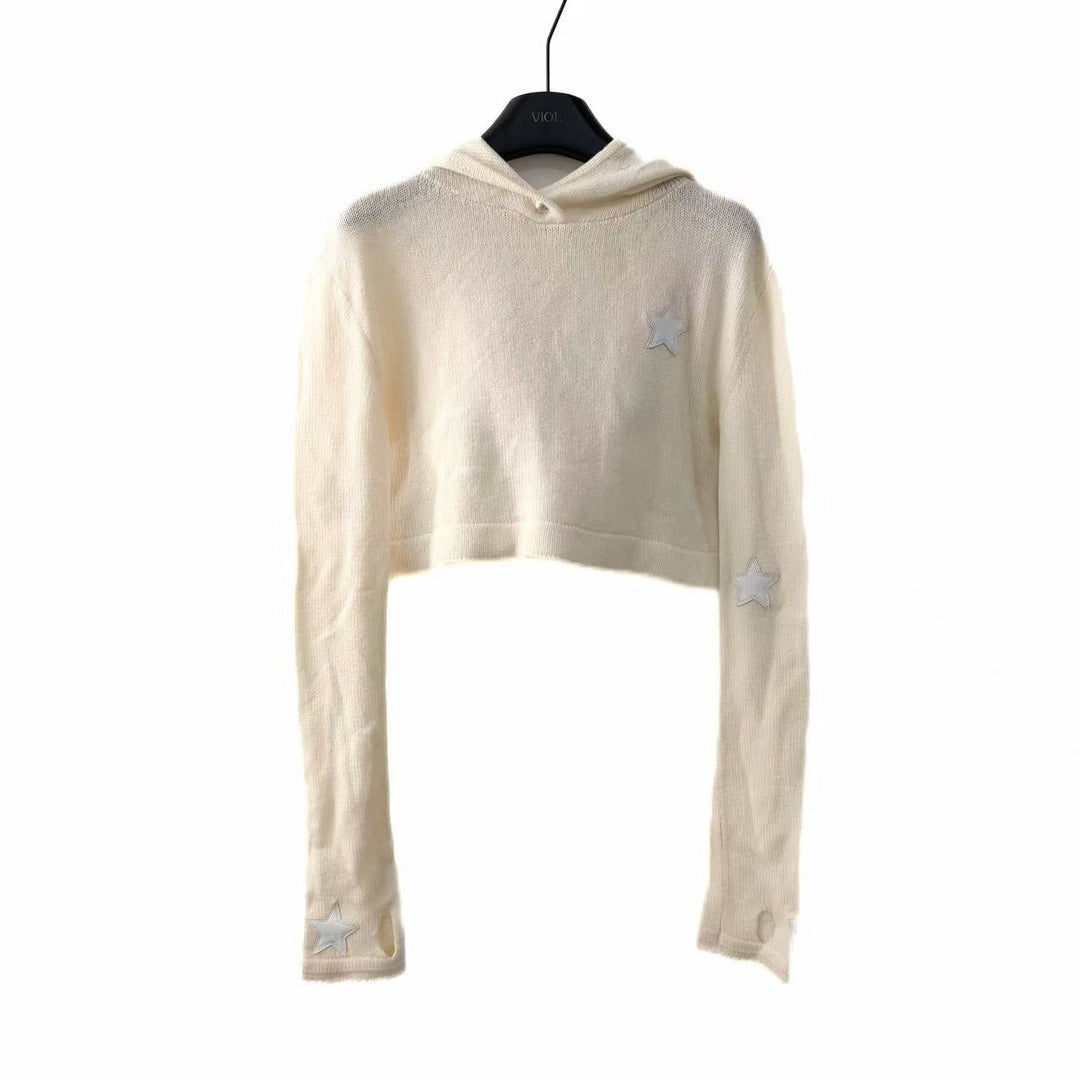 Chrome Hearts Star Patch Cashmere Cropped Sweater - SHENGLI ROAD MARKET