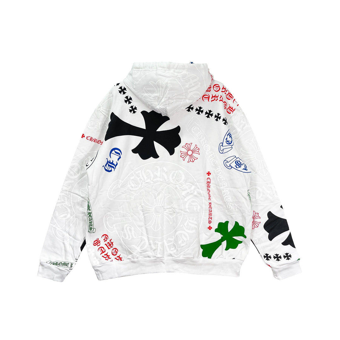 Chrome Hearts Stencil Multi Cross & Horseshoe Pullover Hoodie - SHENGLI ROAD MARKET