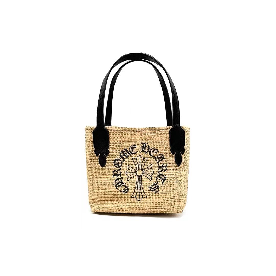 Chrome Hearts Straw Beige Horseshoe Logo Small Tote Bag - SHENGLI ROAD MARKET