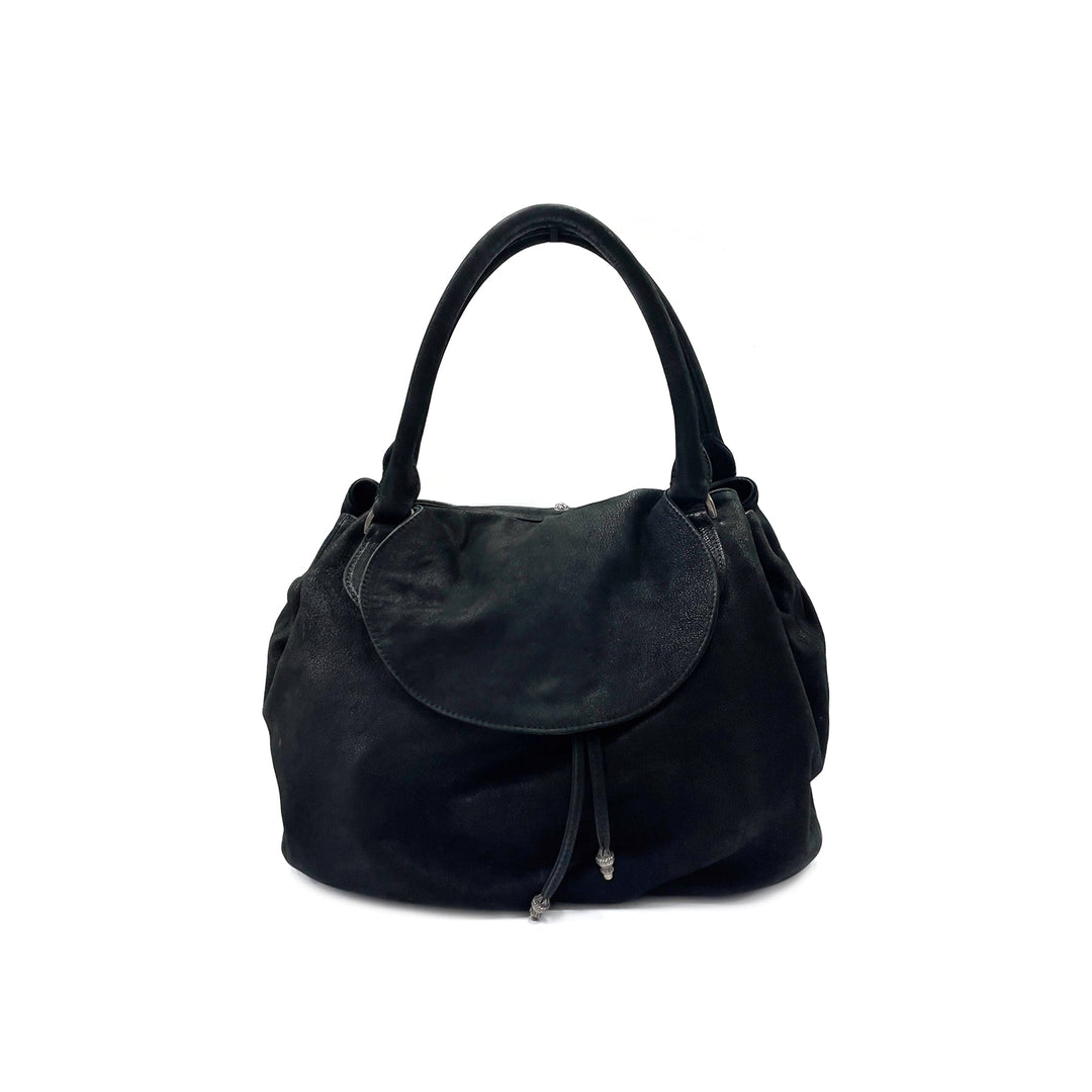 Chrome Hearts Studed Drawstring Black Flap Bag - SHENGLI ROAD MARKET