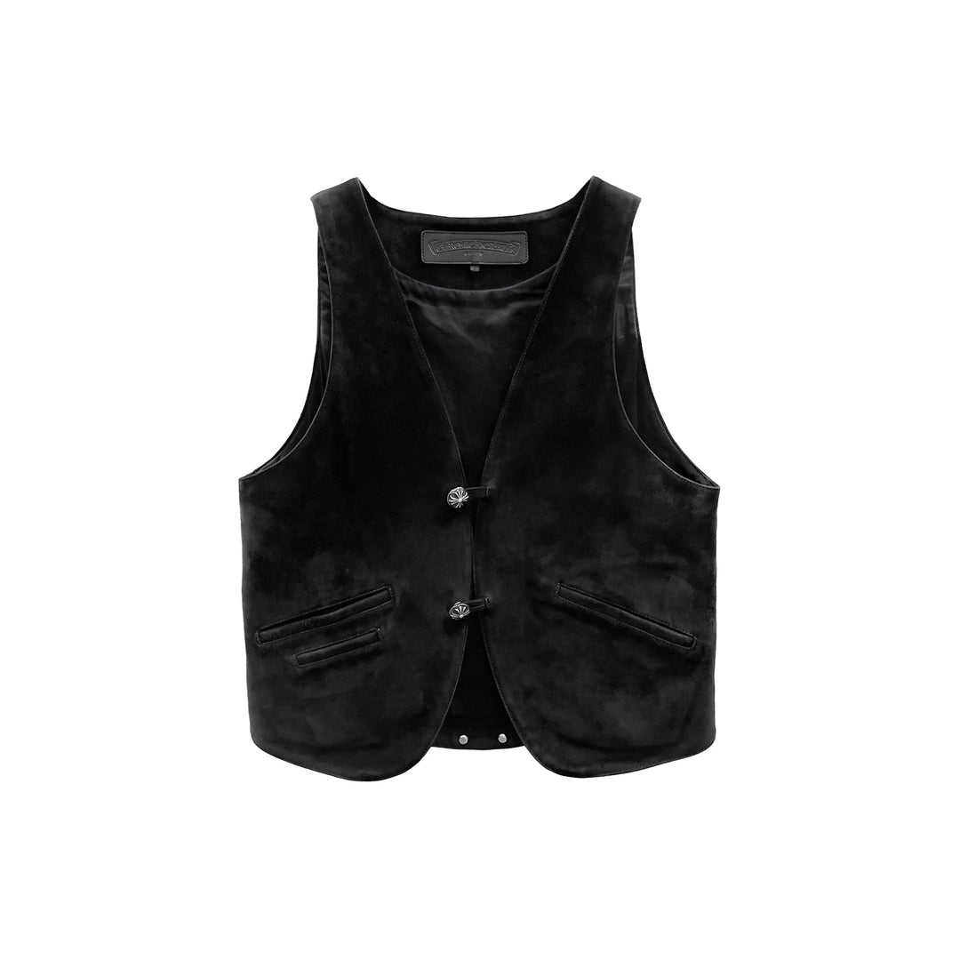 Chrome Hearts Suede Black Vest - SHENGLI ROAD MARKET