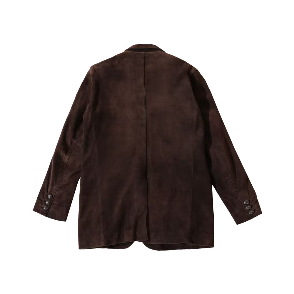 Chrome Hearts Suede Leather Browm Blazer Jacket - SHENGLI ROAD MARKET