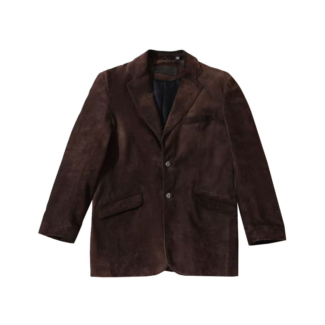 Chrome Hearts Suede Leather Browm Blazer Jacket - SHENGLI ROAD MARKET