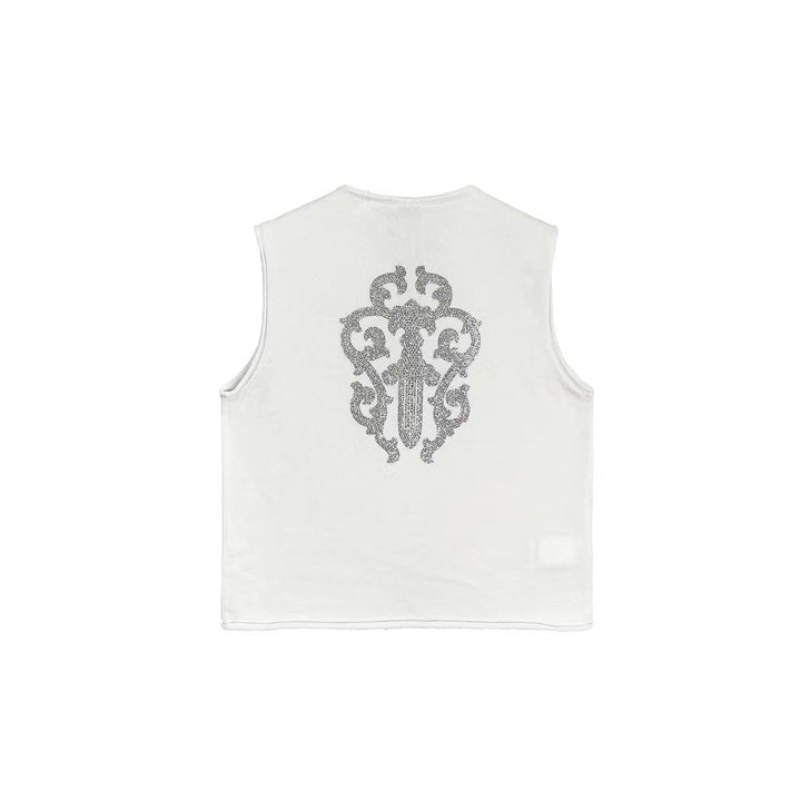 Chrome Hearts Sword Rhinestone Cashmere Vest Tanktop - SHENGLI ROAD MARKET