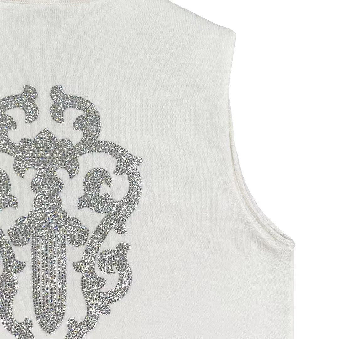 Chrome Hearts Sword Rhinestone Cashmere Vest Tanktop - SHENGLI ROAD MARKET