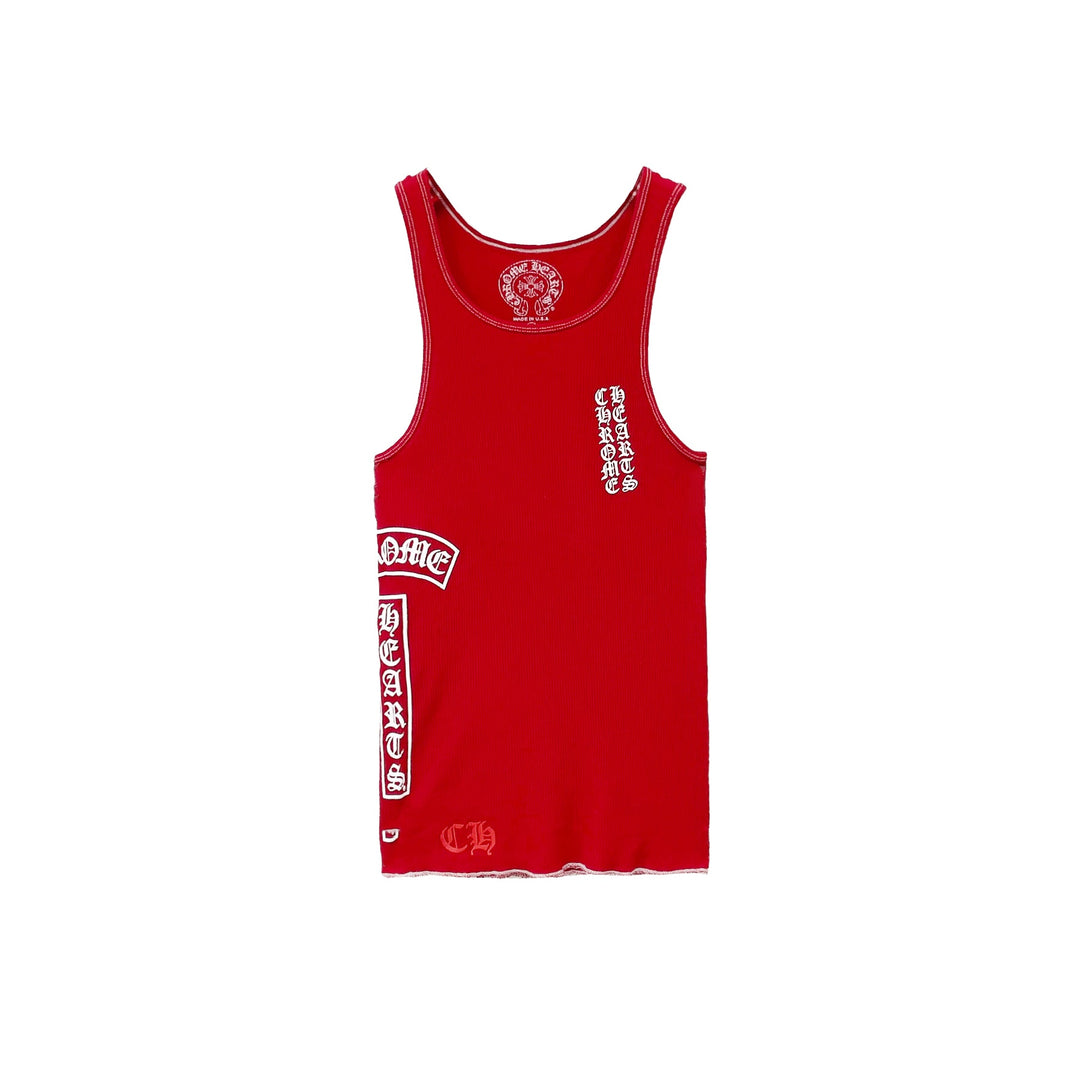 Chrome Hearts T - Bar Script Red Tank Top - SHENGLI ROAD MARKET