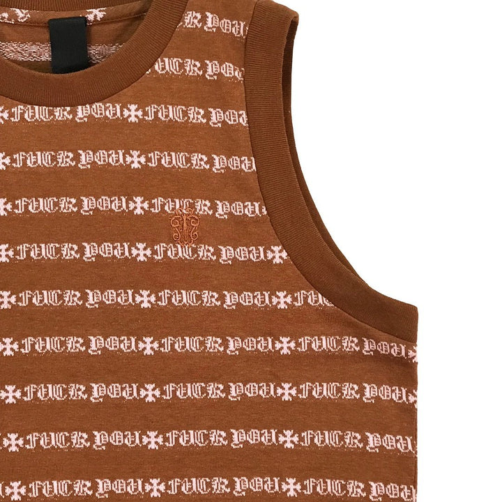 Chrome Hearts Teen From Mars Brown&Pink Stripe Tanktop - SHENGLI ROAD MARKET