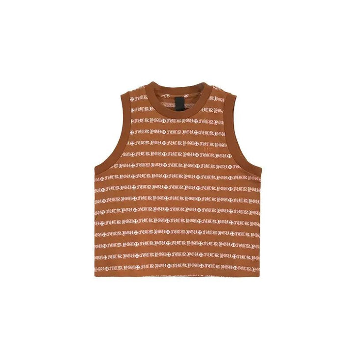 Chrome Hearts Teen From Mars Brown&Pink Stripe Tanktop - SHENGLI ROAD MARKET