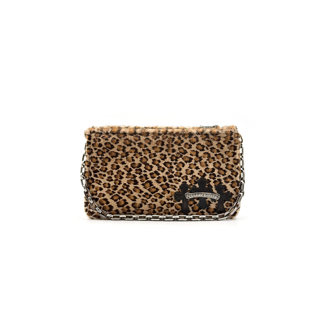 Chrome Hearts The Night Triple Cross Patch Leopard Pony Hair Shoulder Bag - SHENGLI ROAD MARKET