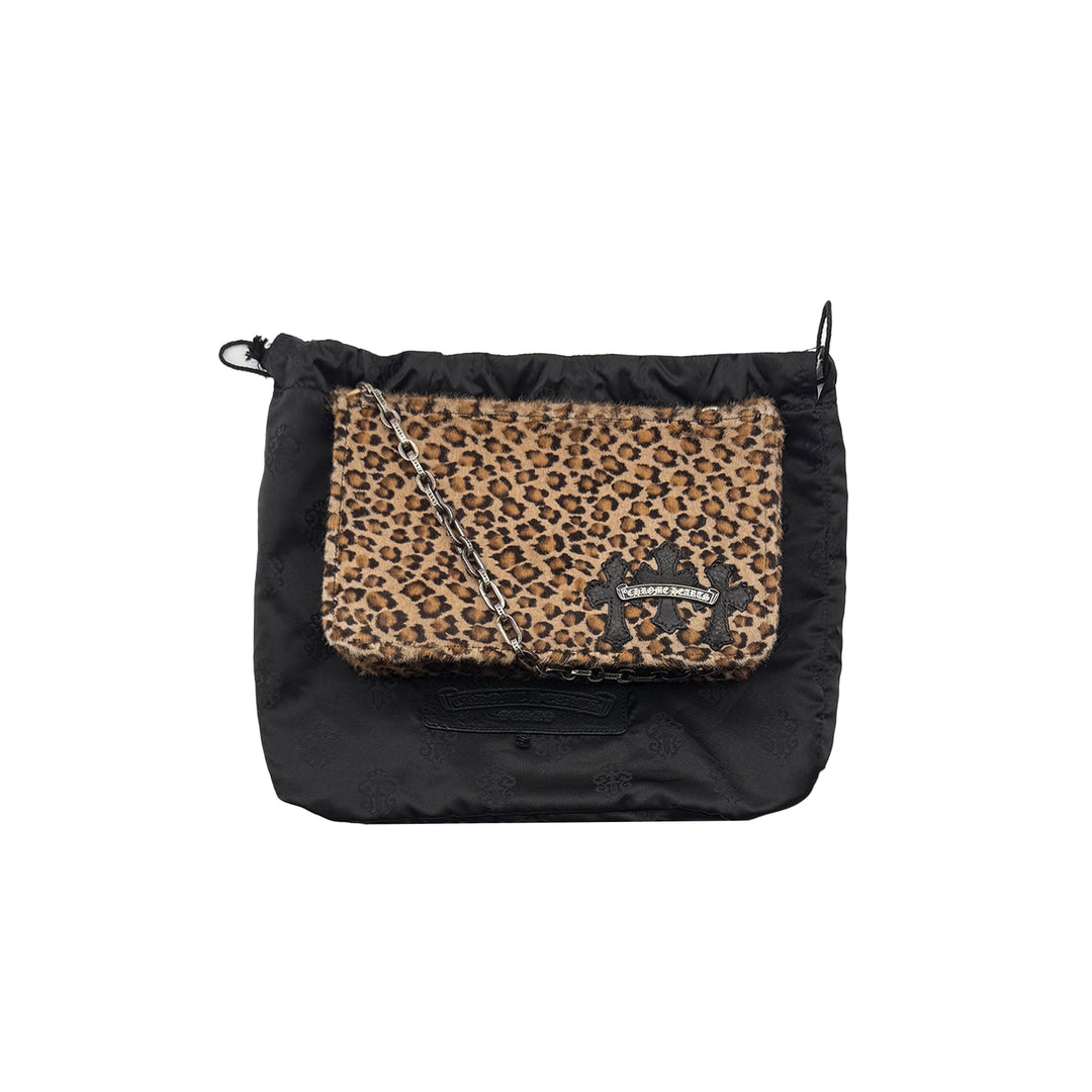 Chrome Hearts The Night Triple Cross Patch Leopard Pony Hair Shoulder Bag - SHENGLI ROAD MARKET