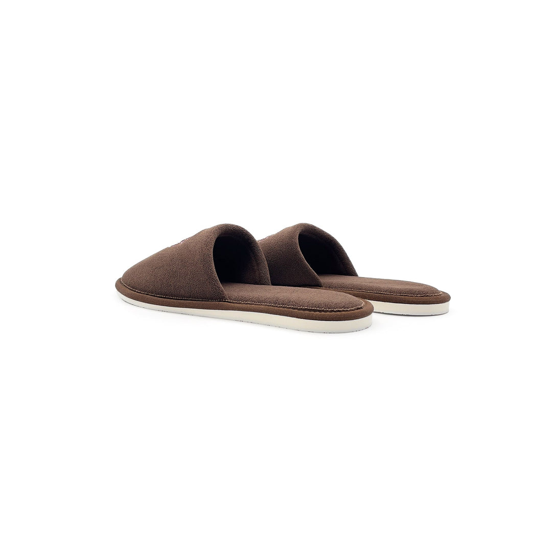 Chrome Hearts Tokyo Exclusive Horseshoe Embroidered Brown Slippers - SHENGLI ROAD MARKET