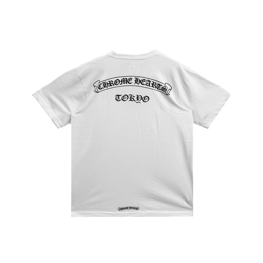 Chrome Hearts Tokyo Exclusive Scroll Label Logo Short Sleeve T-shirt Tee - SHENGLI ROAD MARKET