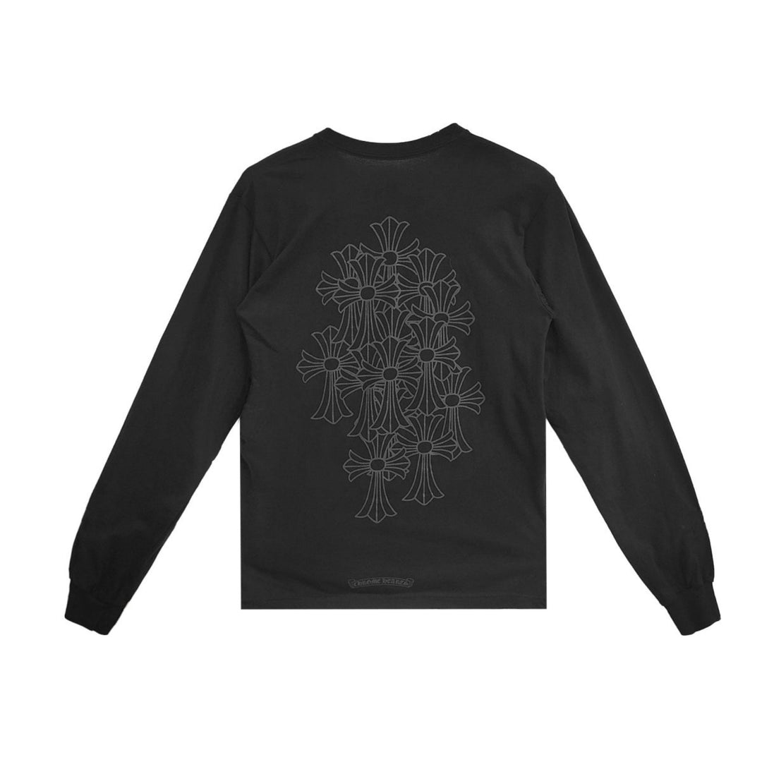 Chrome Hearts Tonal Cemetery Cross Black Long Sleeve T-Shirt Tee - SHENGLI ROAD MARKET