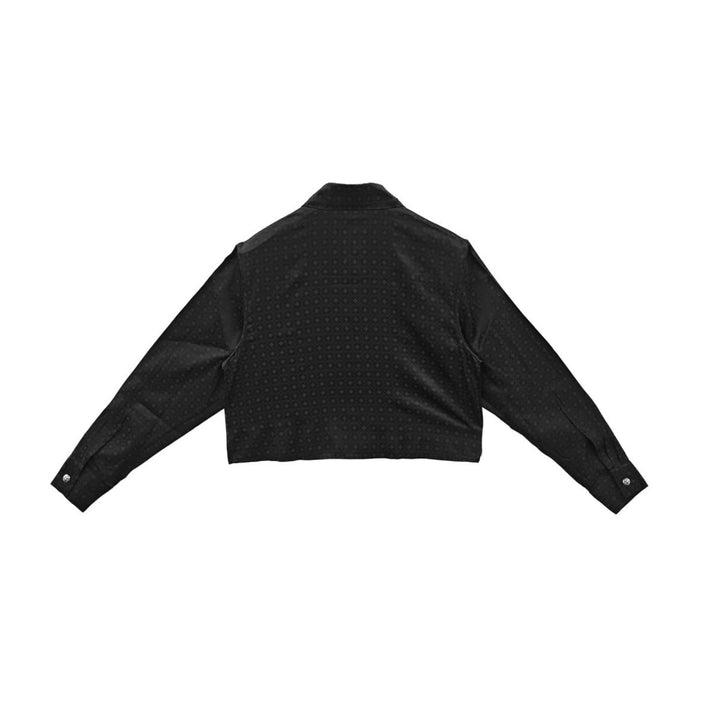 Chrome Hearts Tonal Monogram Black Silk Cropped Shirt - SHENGLI ROAD MARKET