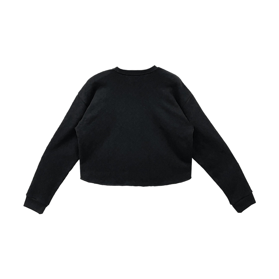 Chrome Hearts Tonal Monogram Cross Black Cropped Sweatshirt - SHENGLI ROAD MARKET