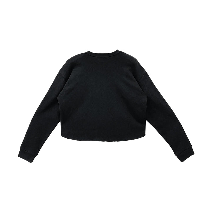 Chrome Hearts Tonal Monogram Cross Black Cropped Sweatshirt - SHENGLI ROAD MARKET
