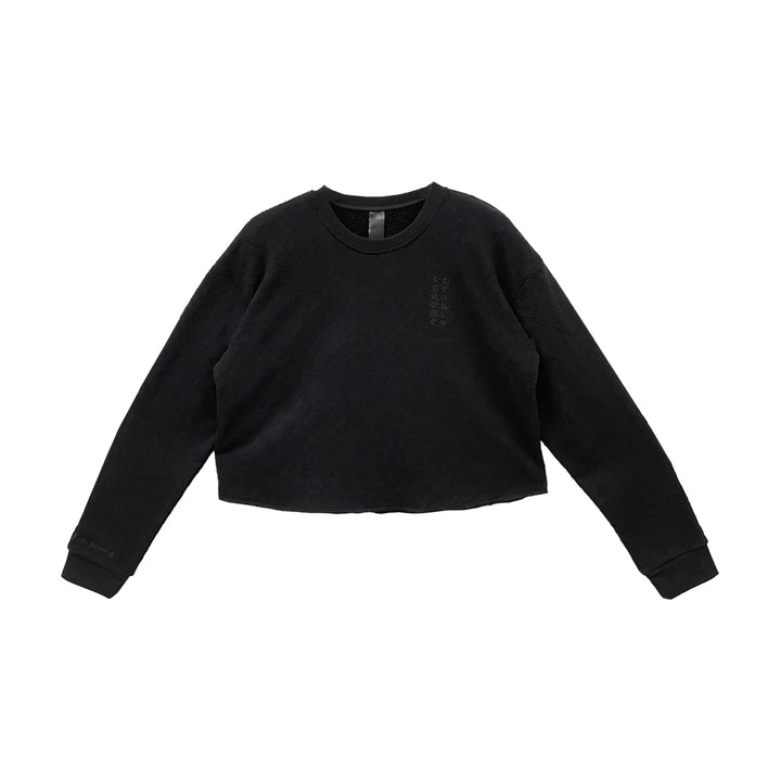 Chrome Hearts Tonal Monogram Cross Black Cropped Sweatshirt - SHENGLI ROAD MARKET
