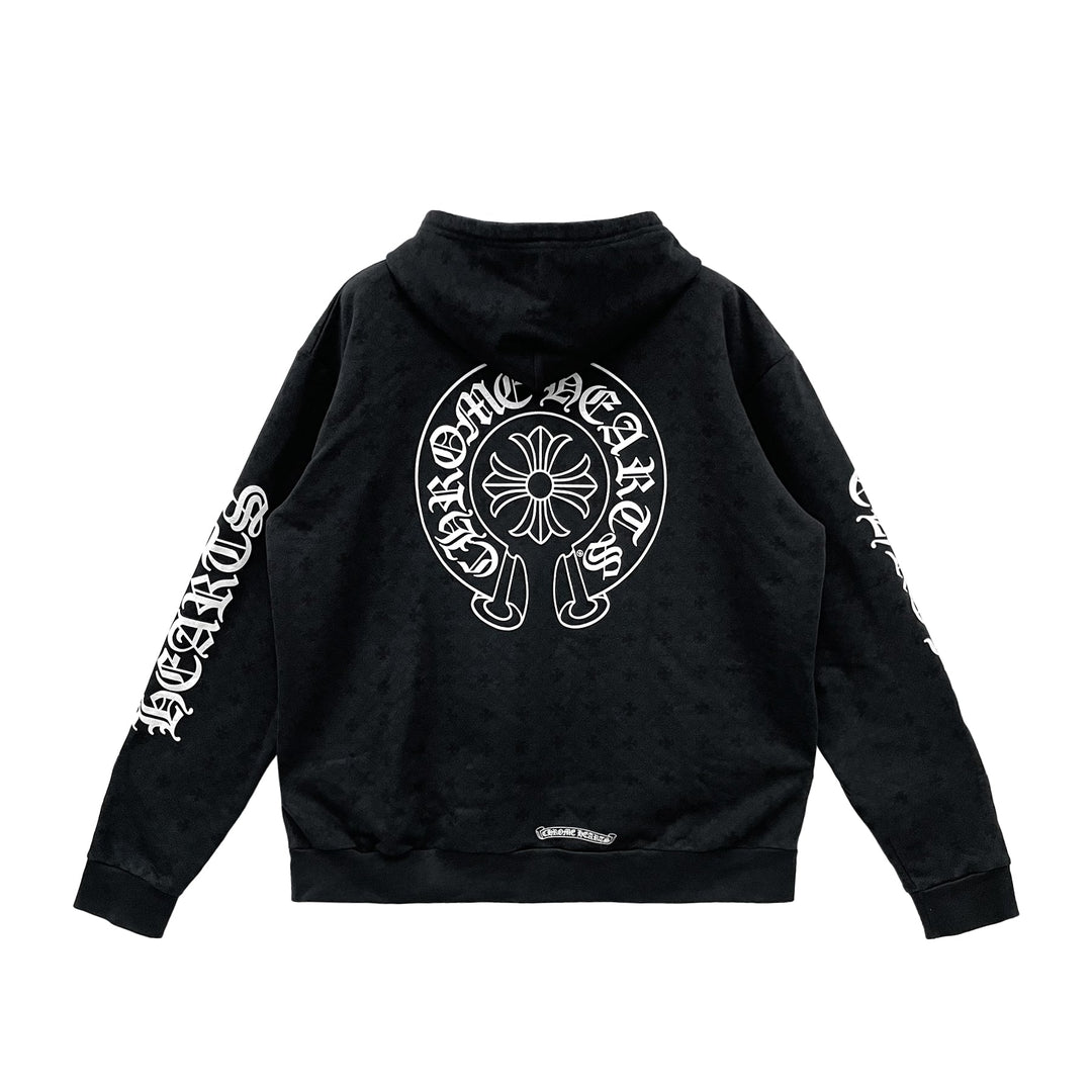 Chrome Hearts Tonal Monogram Cross Horseshoe Zip Up Hoodie - SHENGLI ROAD MARKET