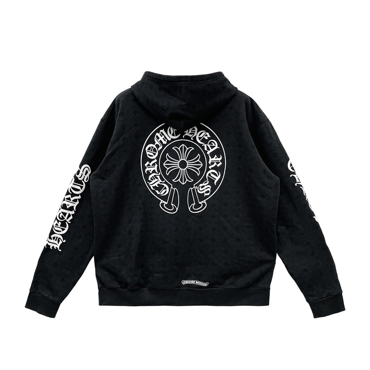 Chrome Hearts Tonal Monogram Cross Horseshoe Zip Up Hoodie - SHENGLI ROAD MARKET