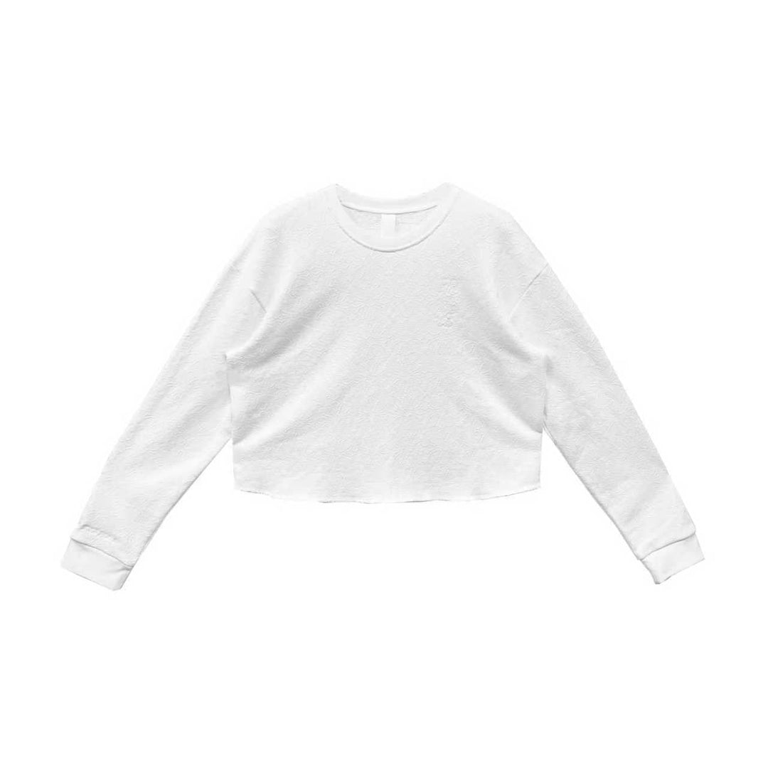 Chrome Hearts Tonal Monogram Cross White Cropped Sweatshirt - SHENGLI ROAD MARKET