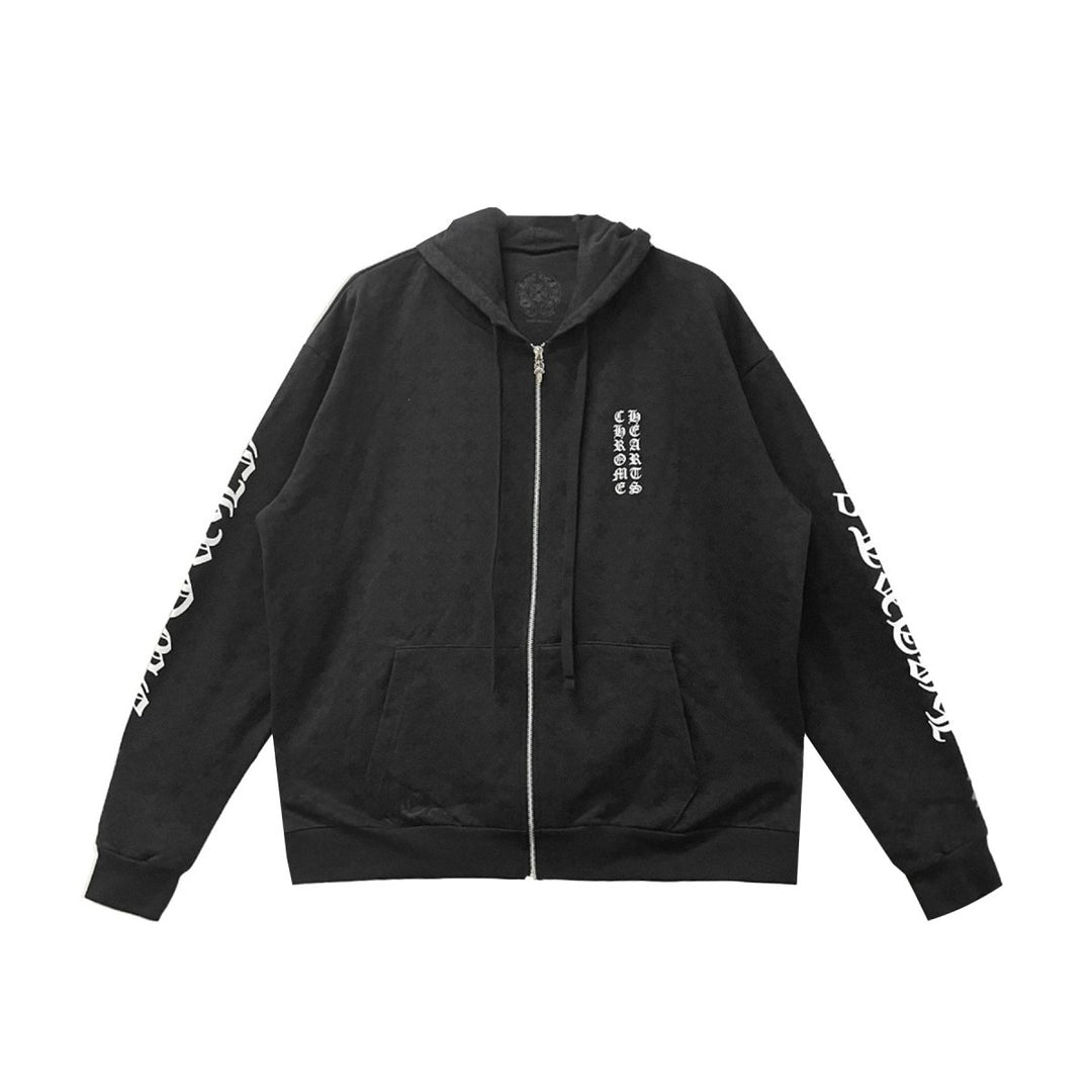 Chrome Hearts Tonal Monogram Horseshoe FU Zip Up Hoodie - SHENGLI ROAD MARKET