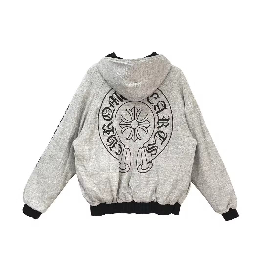 Chrome Hearts Tonal Monogram Horseshoe Logo Zip Up Hoodie - SHENGLI ROAD MARKET