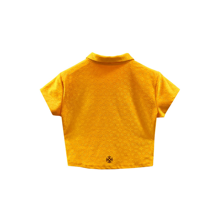 Chrome Hearts Tonal Monogram Horseshoe Orange Cropped Polo Tee - SHENGLI ROAD MARKET
