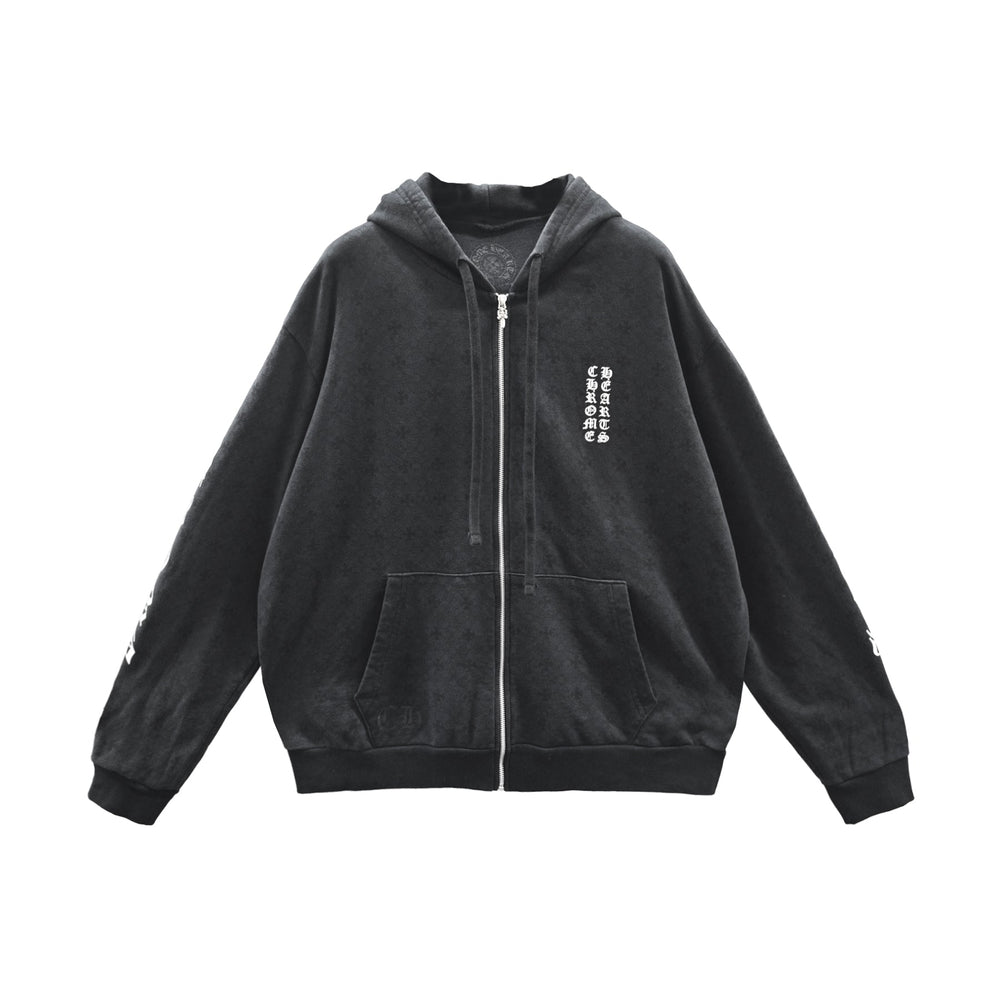 Chrome Hearts Tonal Monogram Horseshoe Zip Up Hoodie - SHENGLI ROAD MARKET