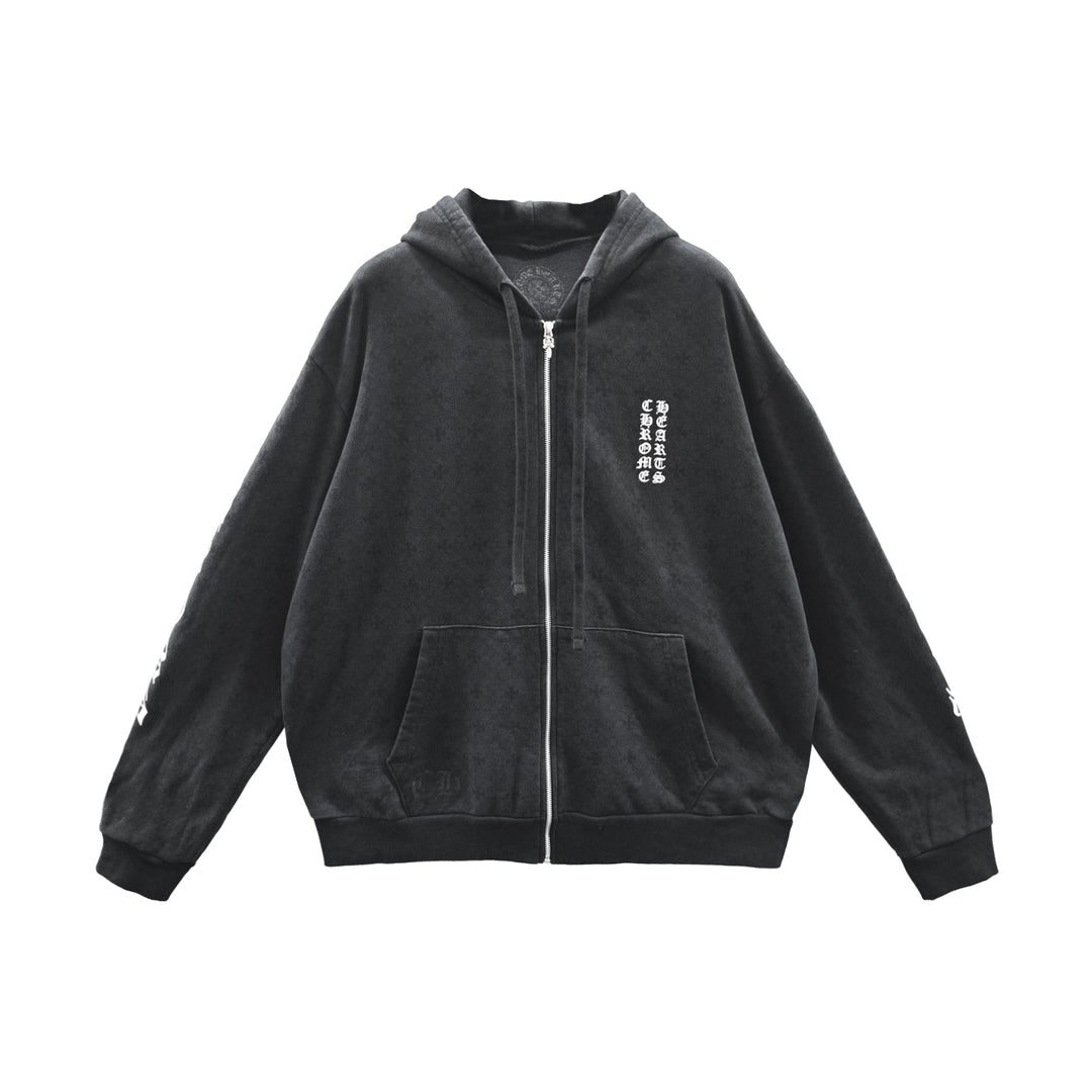 Chrome Hearts Tonal Monogram Horseshoe Zip Up Hoodie - SHENGLI ROAD MARKET