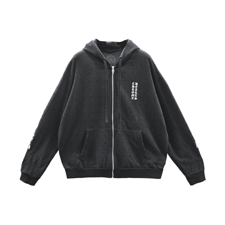 Chrome Hearts Tonal Monogram Horseshoe Zip Up Hoodie - SHENGLI ROAD MARKET