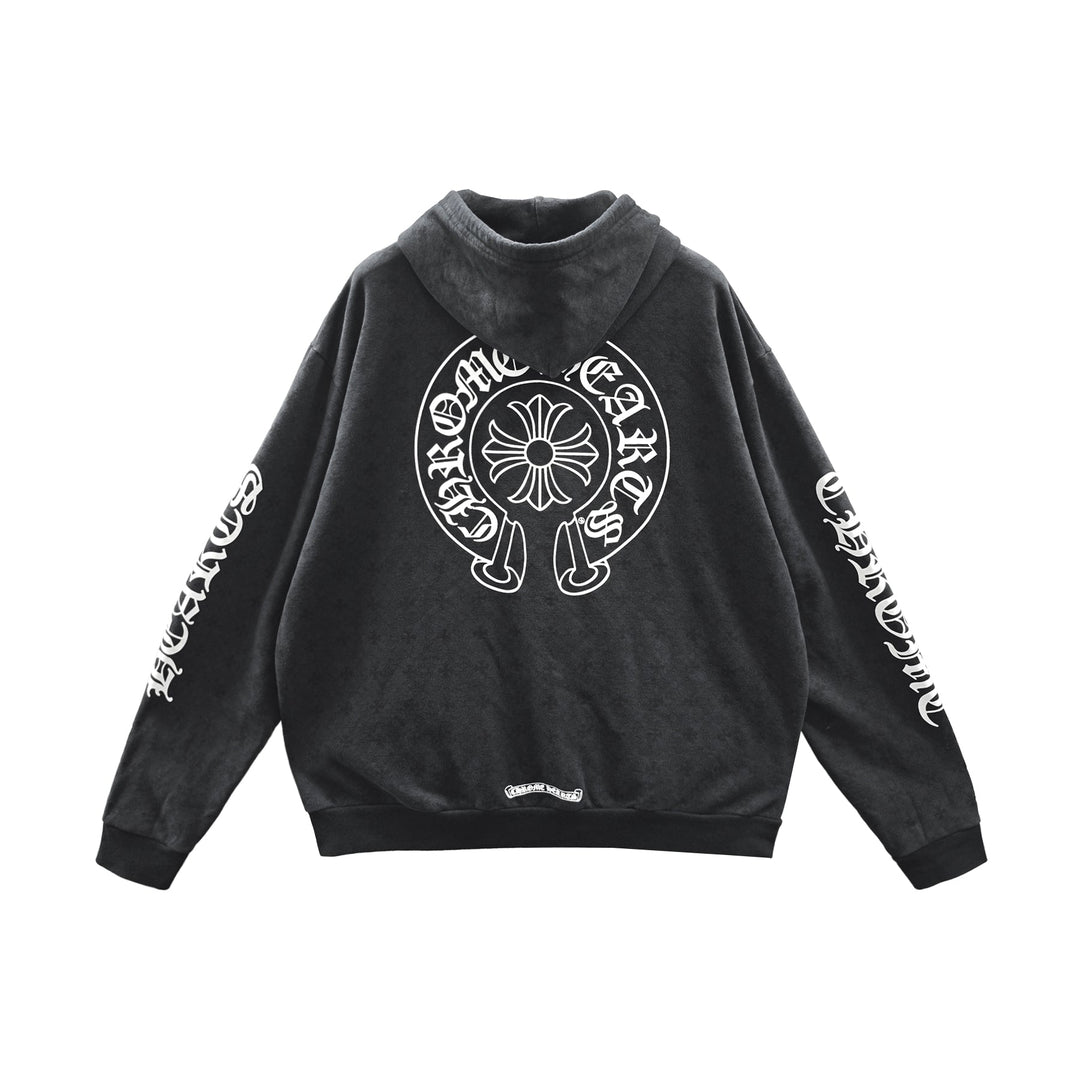 Chrome Hearts Tonal Monogram Horseshoe Zip Up Hoodie - SHENGLI ROAD MARKET